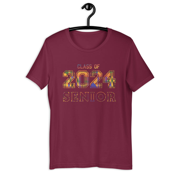 Class of 2024  Senior College  High school Graduation Kente cloth Unisex t-shirt