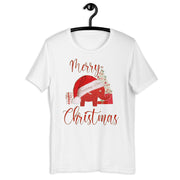 Merry Christmas Red Elephant with Santa Hat t-shirt