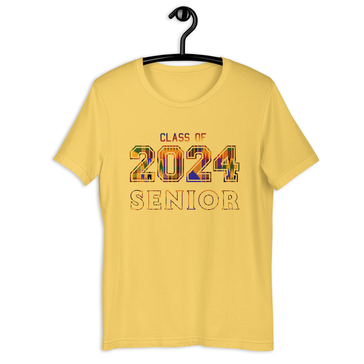 Class of 2024  Senior College  High school Graduation Kente cloth Unisex t-shirt