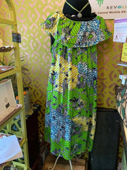 African Print Dress Green - Ngozi