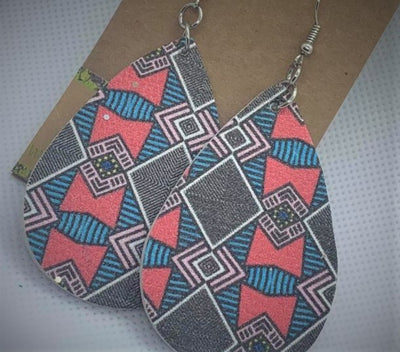 Ethnic Multi color Faux leather Earrings