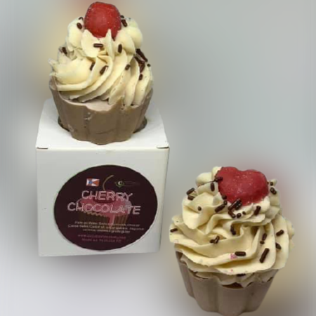 Chocolate Cherry Valentine Cupcake from the Soap Bakery