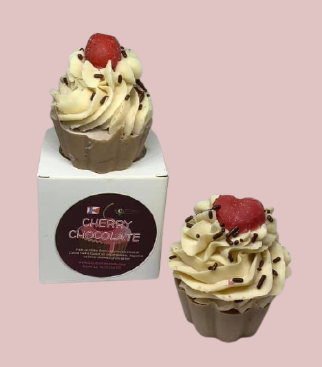 Chocolate Cherry Valentine Cupcake from the Soap Bakery