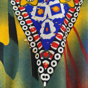 Peacock , Blue, Orange , Yellow and Black KAFTAN MUUMUU