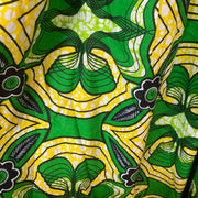 AFRICAN PRINT DRESS GREEN YELLOW  Adaku